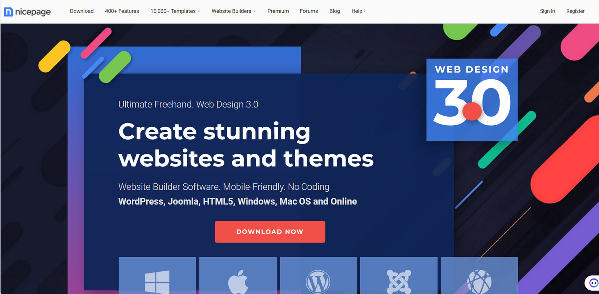 Nicepage website homepage